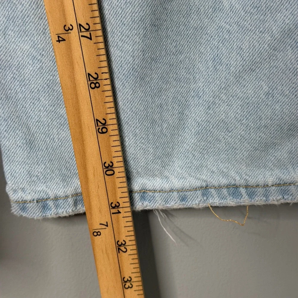 We The Free High Rise Wide Leg Jeans Womens 26 Blue Light Wash Distressed Baggy